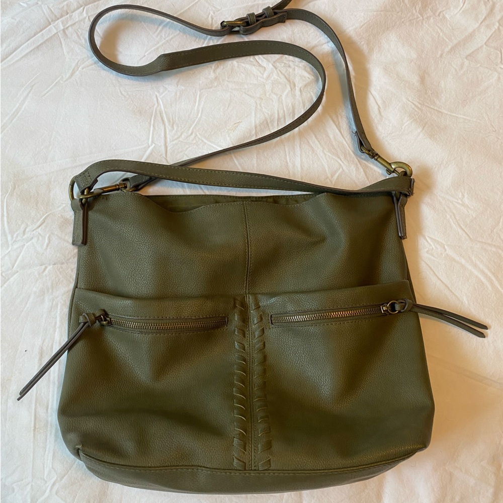 Olive green satchel style purse